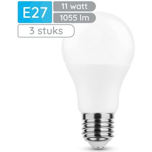 Modee E27 LED Lamp 11W - 1055lm - 2700K - Warm Wit - LED Globe A60 - Vervangt 75W Halogeen Gloeilamp - 3 stuks