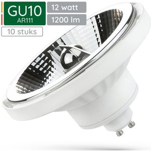 Spectrum GU10 LED Spot AR111 - 12 Watt - 230V - 1200 Lumen - 3000K Warm wit - Gezellig licht - Energiezuinig - 10 stuks
