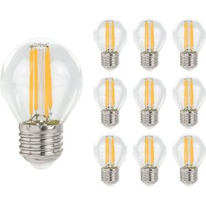 Spectrum LED Kogellamp E27 - 4W - 230V - 510 Lumen - 4000K Neutraal Wit - Ø45mm - Voor Tafellamp, Nachtlampje of Wandlamp - 10 stuks