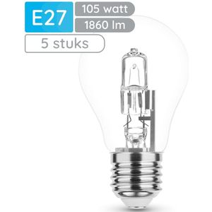 Modee E27 Halogeen Lamp Dimbaar 105W ECO - 1860lm - 2700K - Warm Wit - ECO Halogeen A55 - 5 stuks