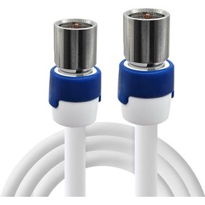 Coax kabel op de hand gemaakt - 20 meter  - Wit - IEC 4G Proof Antennekabel - F-connector naar F-connector pluggen - Complete Satelliet Coaxkabel