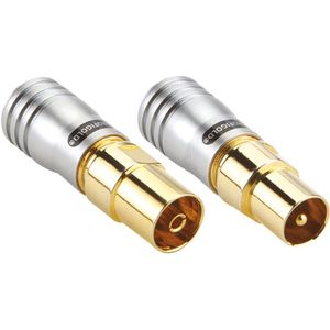 Profigold PROD640 - Coax stekkers - IEC (m) en IEC (v) - Coax antenne pluggen - Messing