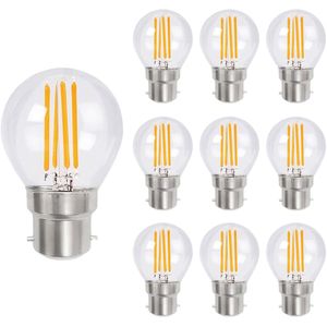 VITO LED Filament Kogellamp G45 B22 - 6W (vervangt 60W) - 726lm - 2700K - Ø64mm - 220-240V - Energiezuinig - 10 stuks