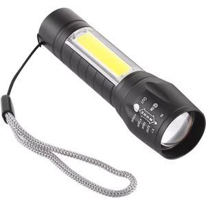 Mini LED Zaklamp - 1000lm - 3-modus - Cob + Xpe - Oplaadbaar - USB - Zwart