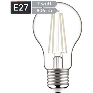 Avide E27 LED Filament Lamp 7W - 806lm - 2700K - Extra Warm Wit - LED Globe A60 - Vervangt 60W Gloeilamp