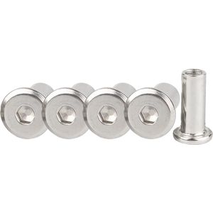 Moer M4x16mm - Verbindingsbout - Inbus - Zilver  - 5 stuks