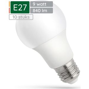 Spectrum LED Lamp E27 9W - 230V - 840 Lumen - 6000K Koud wit - Helder daglicht - Energiezuinig - 10 stuks