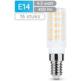 Modee LED Buislamp E14 - 4.3W 2700K 450lm 230V - LED Afzuigkaplamp - Warm Wit - 16 stuks