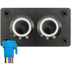 ProRide - Metalen Pulsschakelaar - Wit - Inbouwpaneel Tweevoudig - 12-24V - IP67 - LED Indicatie