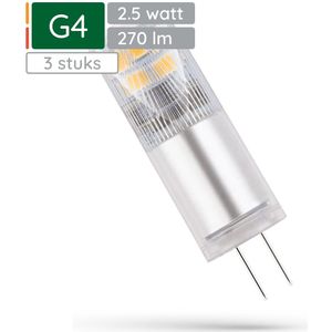 Spectrum LED Insteeklampje G4 2.5W - 12V - 270 Lumen - 3000K Warm wit - Gezellig licht - Energiezuinig - 3 stuks