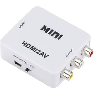 HDMI naar AV Converter - HDMI naar AV Adapter - HDMI naar RCA - Voor TV, DVD, Beamer & Oudere Schermen - 1080P - USB Voeding - Wit
