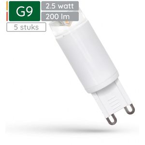 Spectrum LED Insteeklampje G9 2.5W - 230V - 200 Lumen - 4000K Neutraal Wit - Natuurlijk Licht - Energiezuinig - 5 stuks