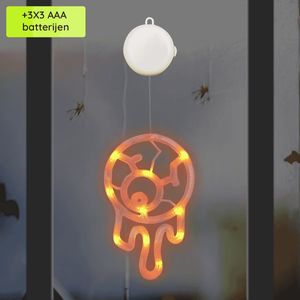 Halloween Verlichting Raam Mega Oogbal - 20 cm - Met Zuignap