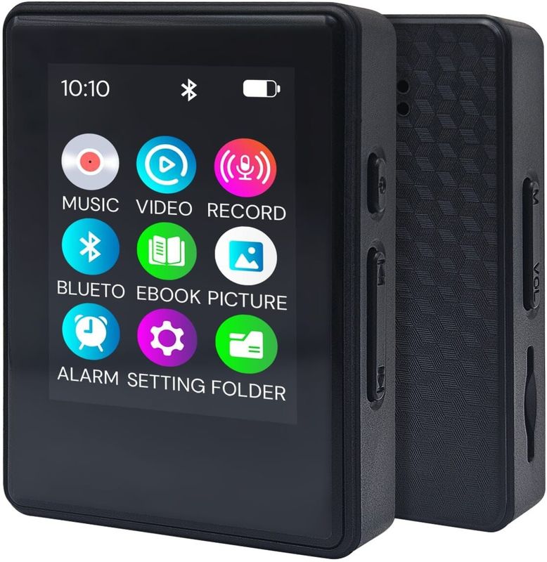 MP3 Speler Bluetooth 32GB - Compacte MP4 Video Speler - Dictafoon - BT 5.0 - E-Book - TBD06 - Zwart