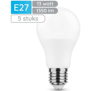 Modee E27 LED Lamp 13W - 1350lm - 4000K - Neutraal Wit - LED Globe A65 - Vervangt 91W Halogeen Gloeilamp - 5 stuks