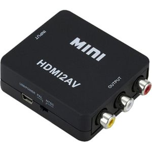 Video Converter - HDMI naar AV/Tulp - HDMI naar RCA - 720p/1080p - Zwart