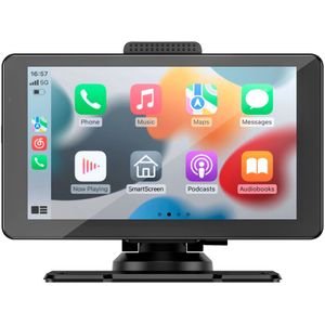 Krüger&Matz Carplay Multimediastation - Geschikt voor Apple CarPlay en Android Auto - 7 Inch Touch screen - Bluetooth - WiFi - Zwart