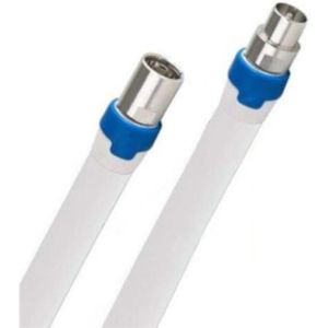 Coax kabel op de hand gemaakt - 0.5 meter  - Wit - IEC 4G Proof Antennekabel - Male en Female rechte pluggen - lengte van 0.5 tot 30 meter