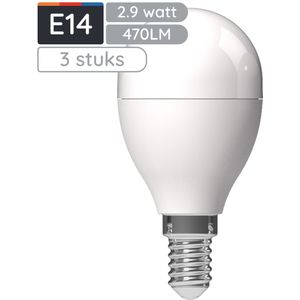 Avide E14 LED Lamp 2.9W - LED Globe Mini P45 - Zuinig + Hoge Lichtopbrengst 470lm - Warm Wit Licht - Vervangt 40W - 3 stuks