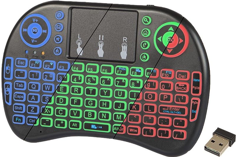 BLOW Mini Draadloos Toetsenbord - Met Touchpad - RGB Achtergrondverlichting - USB Receiver - KS-2 - Voor Smart TV, PC & Smart Media Box