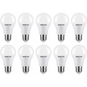 Asalite LED Lamp A60 E27 Fitting - 7W = 50W - 630 Lumen - 4000K Neutraal Wit Licht - Niet Dimbaar - 220-240V - Energiezuinig - 10 stuks