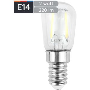 Avide E14 LED Filament Koelkastlampje 2W - 220lm - 4000K - Neutraal Wit - LED Koelkast T26 - Vervangt 20W Gloeilamp