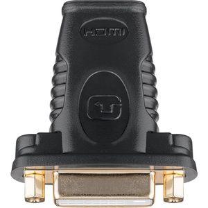 Goobay HDMI/DVI-I Monitor Adapter - HDMI (v) naar DVI-I Dual-Link (24+5 pin) (v) - verguld - Zwart