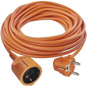 Emos Verlengsnoer 30 meter - met Randaarde - PVC - 3x1.5mm² - H05VV-F3G - Geaard - Oranje