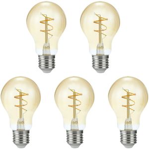 SPL E27 LED Lamp 4.2W Dimbaar - CRI 90 - Goud - Extra Warm Wit - LED Filament - Amber - Vervangt 40W - 5 Stuks