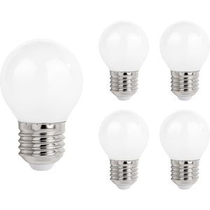 Spectrum LED Kogellamp E27 - 5.5W - 230V - 610 Lumen - 2700K Warm Wit - Ø45mm - Voor Tafellamp, Nachtlampje of Wandlamp - 5 stuks