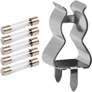 VLTG Zekeringhouder clips 5x20mm - 2A - Klein - T(traag) - inclusief 5x Glaszekeringen
