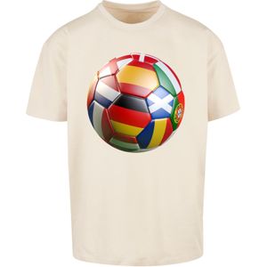 Mister Tee Upscale - Football's Coming Home 2024 Europe Tour Oversize Heren T-shirt - Beige