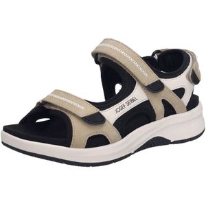 Josef Seibel - ESTELLE 02 - Dames Sandalen - Kleur: Wit/beige - Materiaal: Leer/Stof