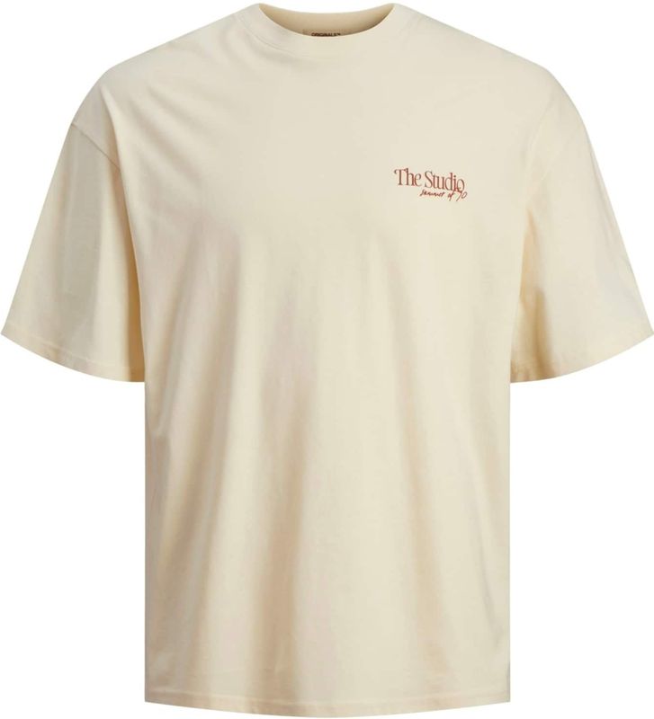 Jack Jones Heren T-shirt JORNOTO Ronde Hals Off White