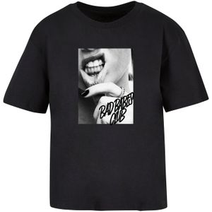 Miss Tee - Lip Tattoo Dames T-shirt - Zwart