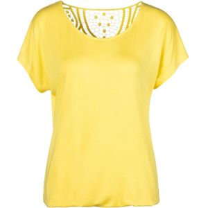 Vivance Shirt - Geel - Korte Mouwen met Haakwerk Achterkant