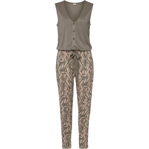 Zomerse Jumpsuit - Kaki-Zandkleur - V-Hals - 2-in-1-Look