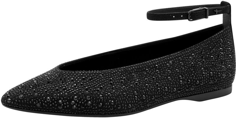 Tamaris Ballerina met riempjes zwart
