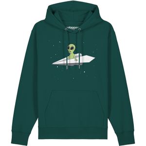 Sweatshirt ' Alien on a paper plane '