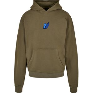 Mister Tee - Le Papillon Heavy Oversize Hoodie trui - Olijfgroen