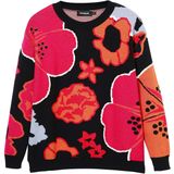 Desigual Zwart Trui Met Bloemen