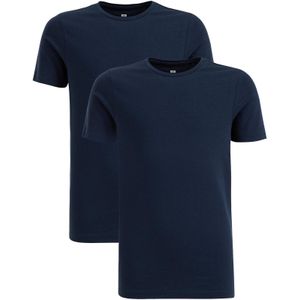 WE Fashion T-shirt - set van 2 Donkerblauw