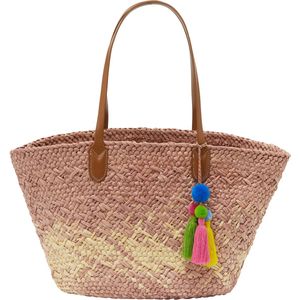 ebeeza Strandtas ivoor / bruin / groen / mauve