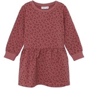 NAME IT MINI Baby Jurk NMFTEKKO met Panterprint Donkerroze