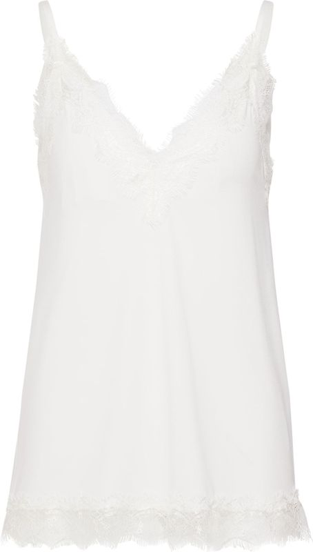 Rosemunde Geweven Singlet met Kant Ivoor