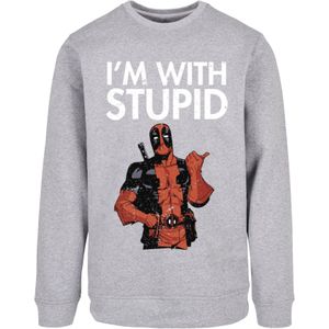 Sweatshirt 'Deadpool - I Am With Stupid'