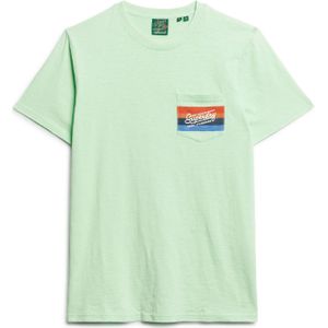 Superdry CALI STRIPED LOGO T SHIRT Heren - Groen