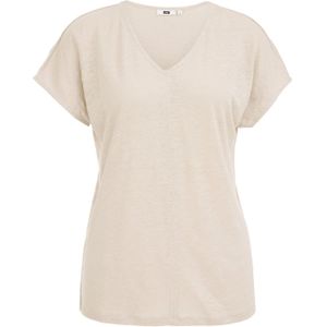 WE Fashion Dames T-shirt van linnen