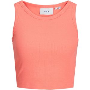 JJXX Ribgebreide Crop Top JXFALLON Koraalrood