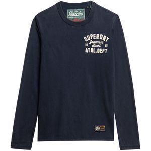 Superdry Vintage Athletic Chest T-shirt Met Lange Mouwen Blauw M Man